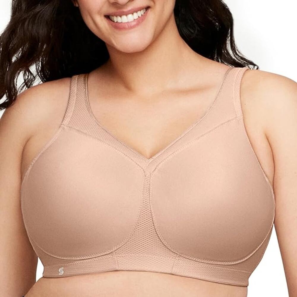 Glamorise MagicLift Seamless Wirefree Nude Sports Bra 46H